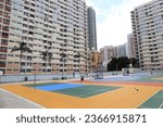 Small photo of Choi hung, Hong kong - September 17, 2023: Scenery of colorful condominiums (CHOI Hung Estate) near Choi Hung station in Hong Kong