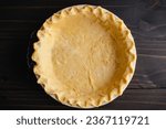 Unbaked pie crust dough with...