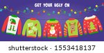 ugly sweater party banner ... | Shutterstock .eps vector #1553418137