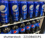 Small photo of Salt Lake City, Utah, USA - October 6th 2022: Nitro Pepsi on display at store a new idea of infusing nitrogen instead of carbon dioxide creating a smoother taste with a sweet aftertaste.