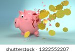 broken piggy bank 3d | Shutterstock . vector #1322552207