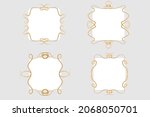 a set of golden wavy vintage... | Shutterstock .eps vector #2068050701