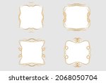 a set of golden wavy vintage... | Shutterstock .eps vector #2068050704