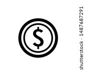 dollar coin vector graphics... | Shutterstock .eps vector #1487687291