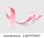realistic pink ribbon isolated... | Shutterstock .eps vector #1187979907