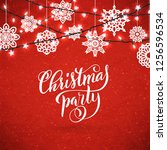 merry christmas party poster... | Shutterstock . vector #1256596534
