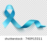realistic blue ribbon  world... | Shutterstock .eps vector #740915311