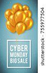 poster template for cyber... | Shutterstock .eps vector #755977504