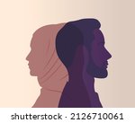 muslim man and woman profile... | Shutterstock .eps vector #2126710061
