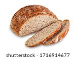 Wholegrain rye bread on a white isolated background. toning. selective focus
