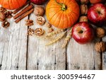 Wood Background With Pumpkin ...