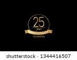 luxury black gold 25 years... | Shutterstock .eps vector #1344416507