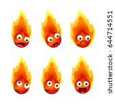 Set Of Fire's Face Emotions ...