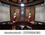 Small photo of Mexico City, Mexico July 19 2023. Upper room of the electoral court of the Federal Judiciary in Mexico.