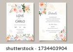 wedding invitation with... | Shutterstock .eps vector #1734403904