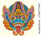 barong bali mask. vector art | Shutterstock .eps vector #1746577067