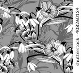 sketched snowdrops flowers... | Shutterstock . vector #408260134
