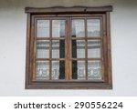 Wooden Closed Window With White ...