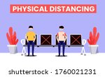 physical distancing sitting in... | Shutterstock .eps vector #1760021231