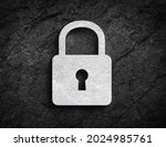 closed padlock symbol stone... | Shutterstock . vector #2024985761