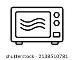 microwave oven line art icon | Shutterstock .eps vector #2138510781