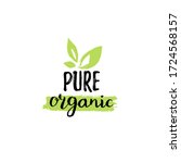 eco food logo. pure organic... | Shutterstock .eps vector #1724568157