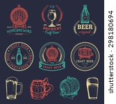 old brewery logos set. kraft... | Shutterstock .eps vector #298180694