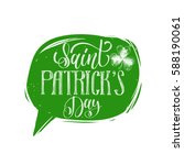 vector saint patrick's day hand ... | Shutterstock .eps vector #588190061