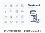 treatment line icon set. drop ... | Shutterstock .eps vector #1485061157