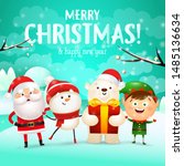 merry christmas and happy new... | Shutterstock .eps vector #1485136634