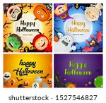 halloween orange  violet banner ... | Shutterstock .eps vector #1527546827