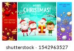 merry christmas red  cyan  blue ... | Shutterstock .eps vector #1542963527
