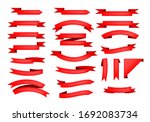 set of red ribbon scrolls.... | Shutterstock . vector #1692083734