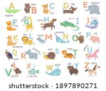 Colorful Zoo Alphabet With Cute ...