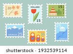 Set Of Creative Post Stamps...