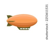 colorful orange airship vector...