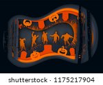 paper art of halloween night... | Shutterstock .eps vector #1175217904