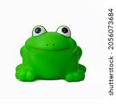 Frog Figure Rubber Toy On White ...