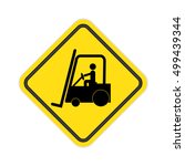 forklift truck sign. | Shutterstock . vector #499439344