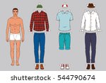 paper doll of the man with... | Shutterstock .eps vector #544790674