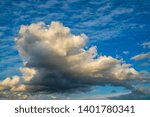 Small photo of Large thundercloud against blue sky