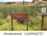 Small photo of Superior, AZ, USA - May 2022: sign for ayer lake in Boyce Thompson Arboretum