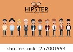 hipster style bearded man ... | Shutterstock .eps vector #257001994