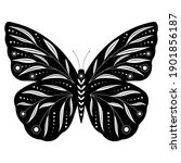 Silhouette Of Butterfly. Vector ...