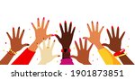 hands up in the air. collection ... | Shutterstock .eps vector #1901873851