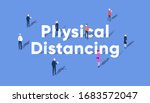 physical distance or social... | Shutterstock .eps vector #1683572047