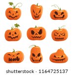 set of pumpkins of different... | Shutterstock .eps vector #1164725137