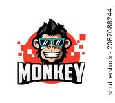 Monkey Mascot Logo Vector....