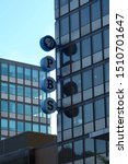Small photo of ARLINGTON, VA, USA - SEPTEMBER 21, 2019: PBS PUBLIC BROADCASTING SERVICE brand logo sign at headquarters building
