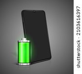 smartphone with battery. full... | Shutterstock .eps vector #2103616397